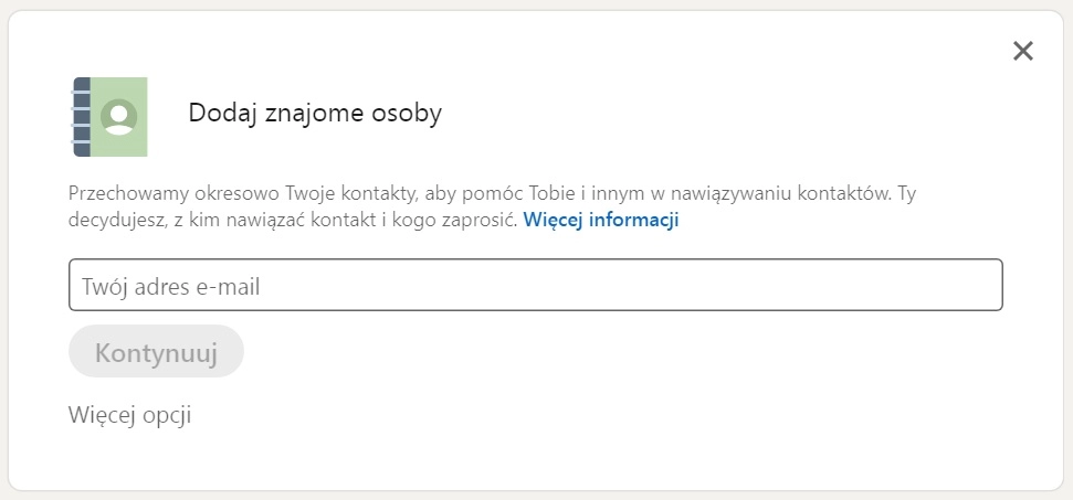 Dodaj znajome osoby na LinkedIn