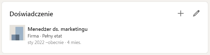 LinkedIn – sekcja „Doświadczenie”