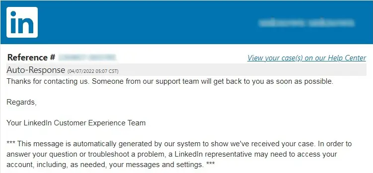 LinkedIn – utworzenie zgłoszenia w dziale pomocy