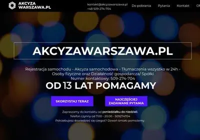 Akcyzawarszawa.pl rejestracja pojazdów Warszawa