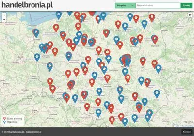 handelbronia.pl - mapa strzelnic, mapa sklepów z bronią