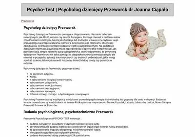 Psycholog dziecięcy Przeworsk | Psycho-Test
